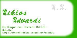 miklos udvardi business card